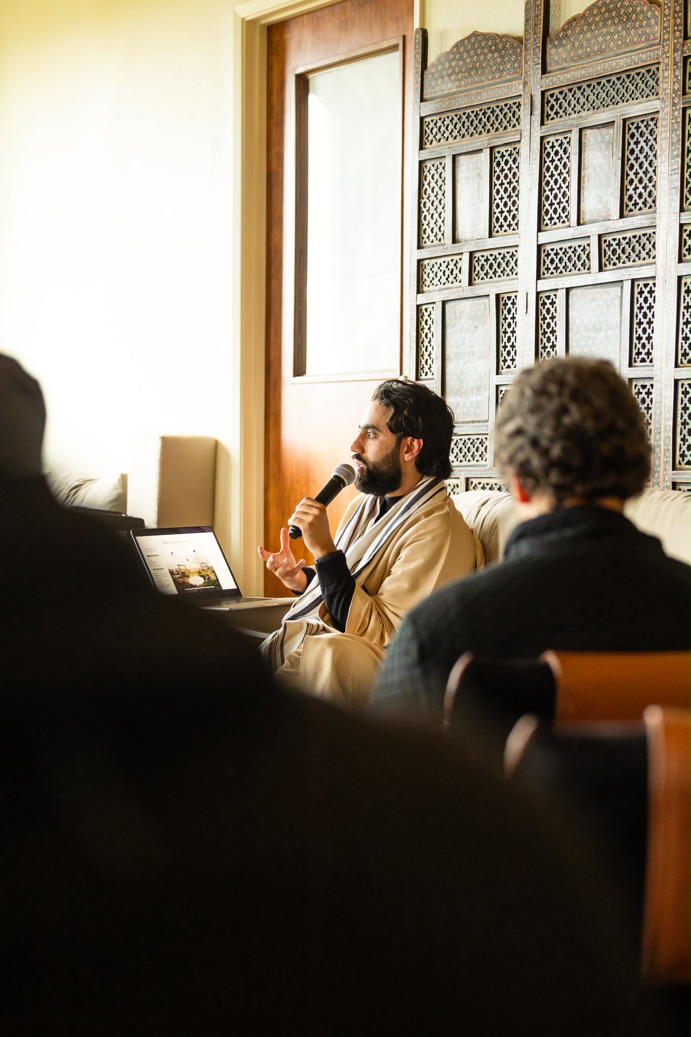 A teacher in the gathering